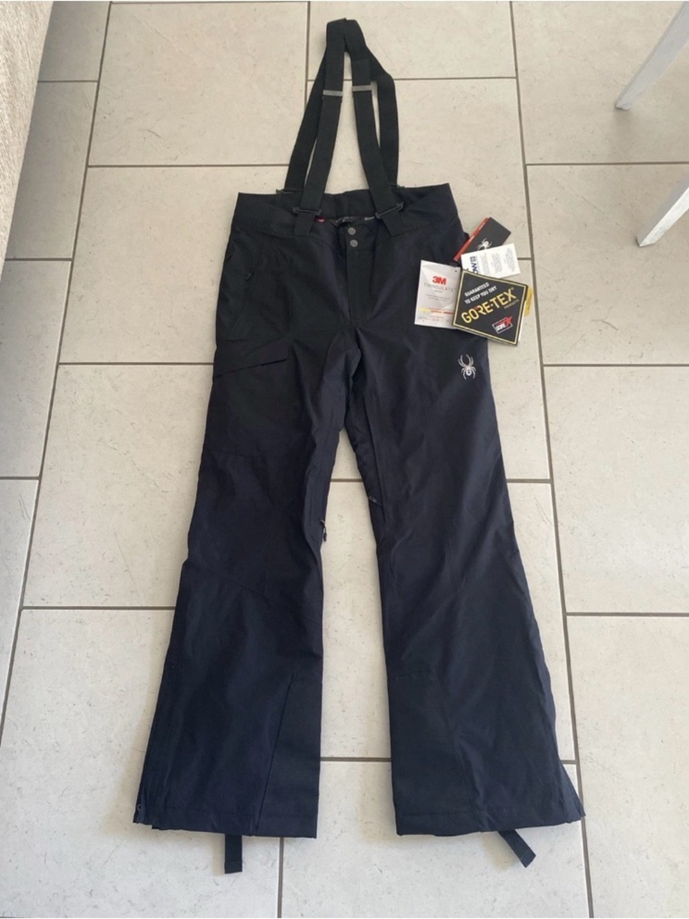 Spyder NWT Mens Ski Bib Pant Sentinel Black GORETEX  Medium FJG Logo Size M